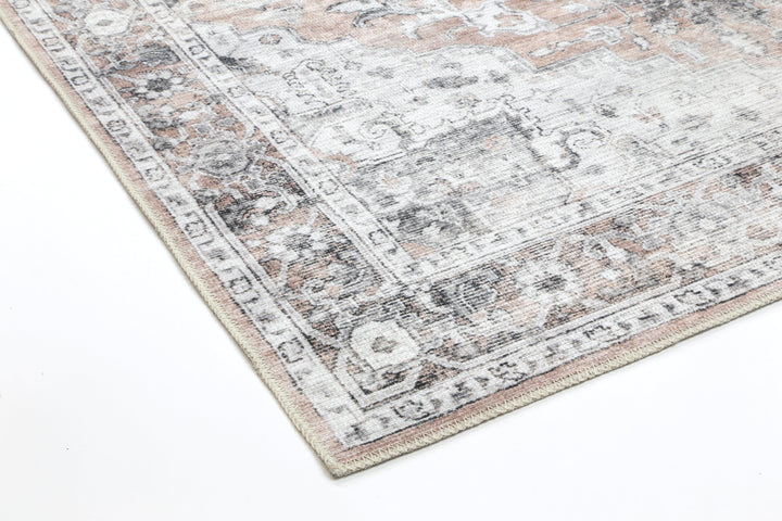 Distressed Vintage Cezanne Blush Washable Rug - VITAL 3082-11
