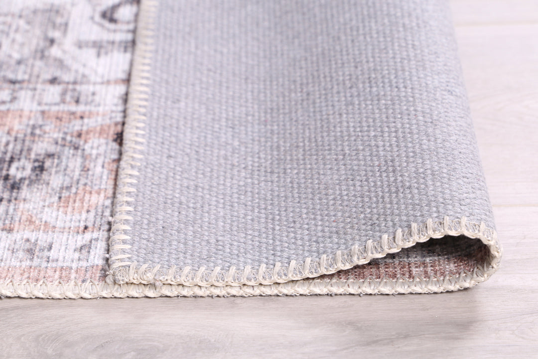 Distressed Vintage Cezanne Blush Washable Rug - VITAL 3082-11