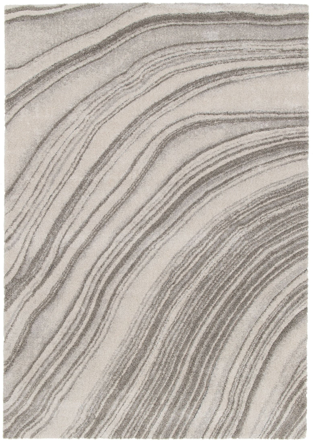 Top-down view of rug showing grey flowing lines.