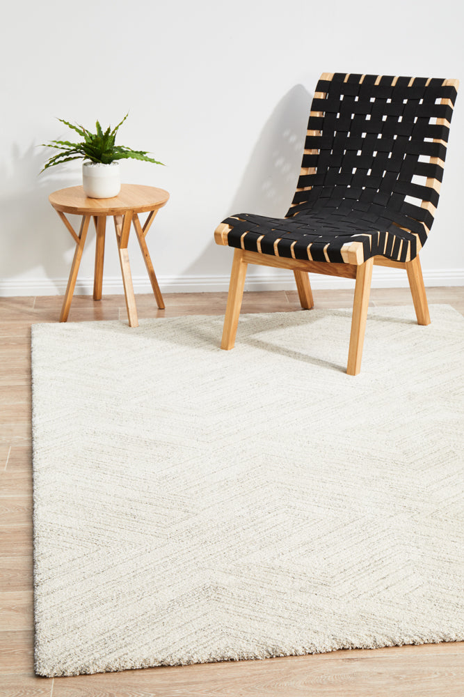 Alpine 844 Silver area rug with contemporary silver tones in modern living room