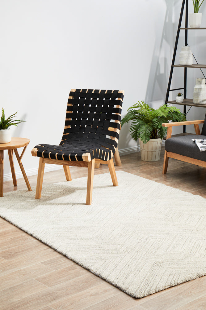 Alpine 844 Silver area rug placed in living room with sleek contemporary decor styling