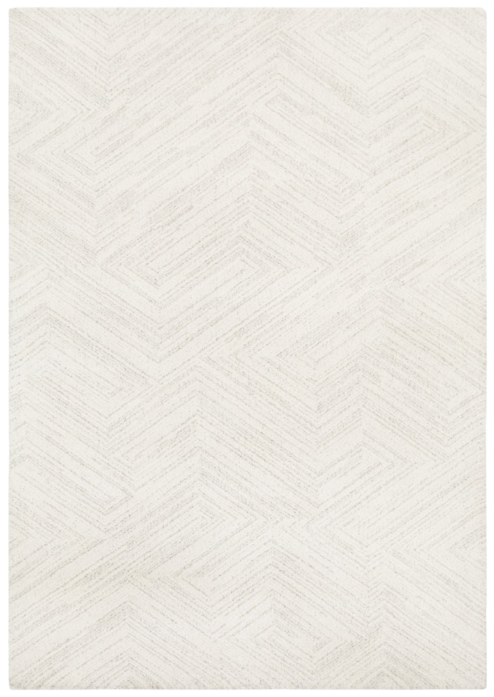 Full view of Alpine 844 Silver rug displaying modern geometric design in silver tones