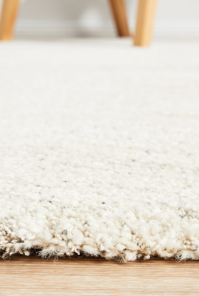 Close-up texture of Alpine 844 Silver rug showing thick plush  pile height