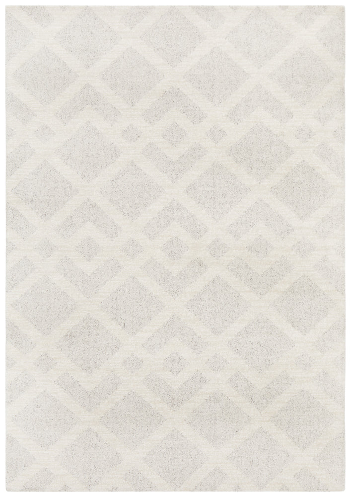 Full view of Alpine 855 Pebble rug displaying geometric grey and beige stone-inspired pattern