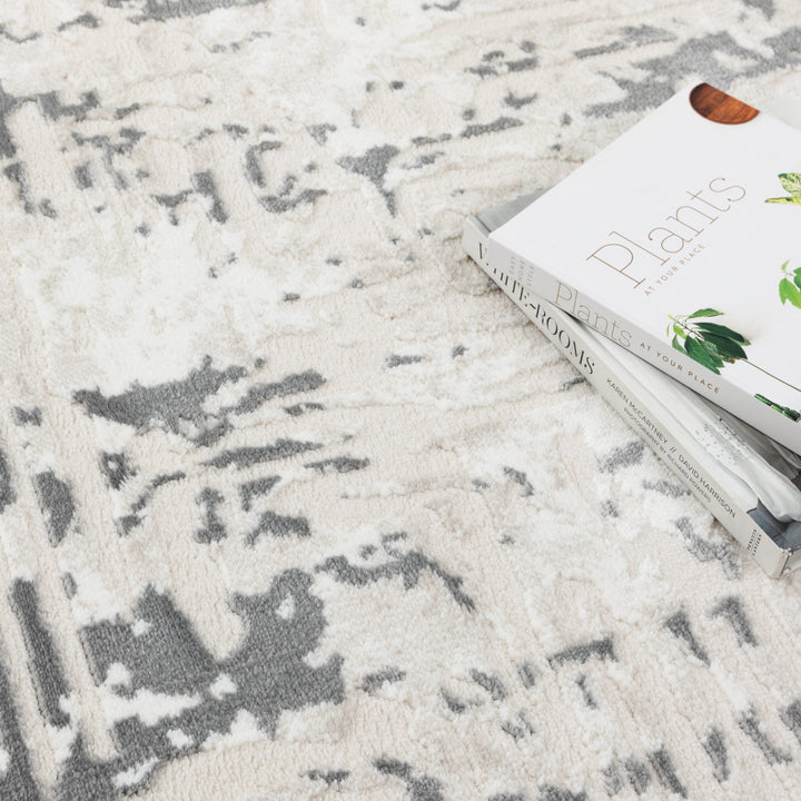 Amalfi Contemporary Cream Grey Rug - AMAL02