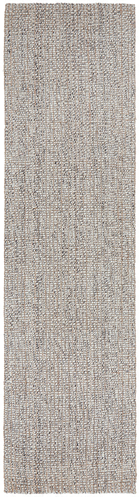 Full length view of Arabella grey hallway runner rug showing premium Scandinavian design
