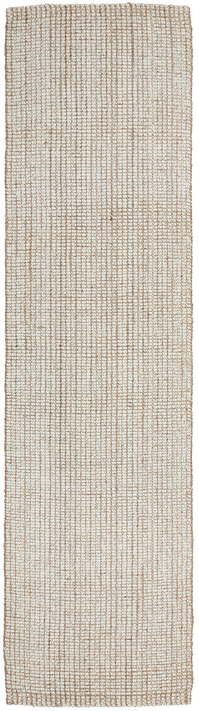 Full length view of Arabella natural hallway runner rug showing premium Scandinavian design