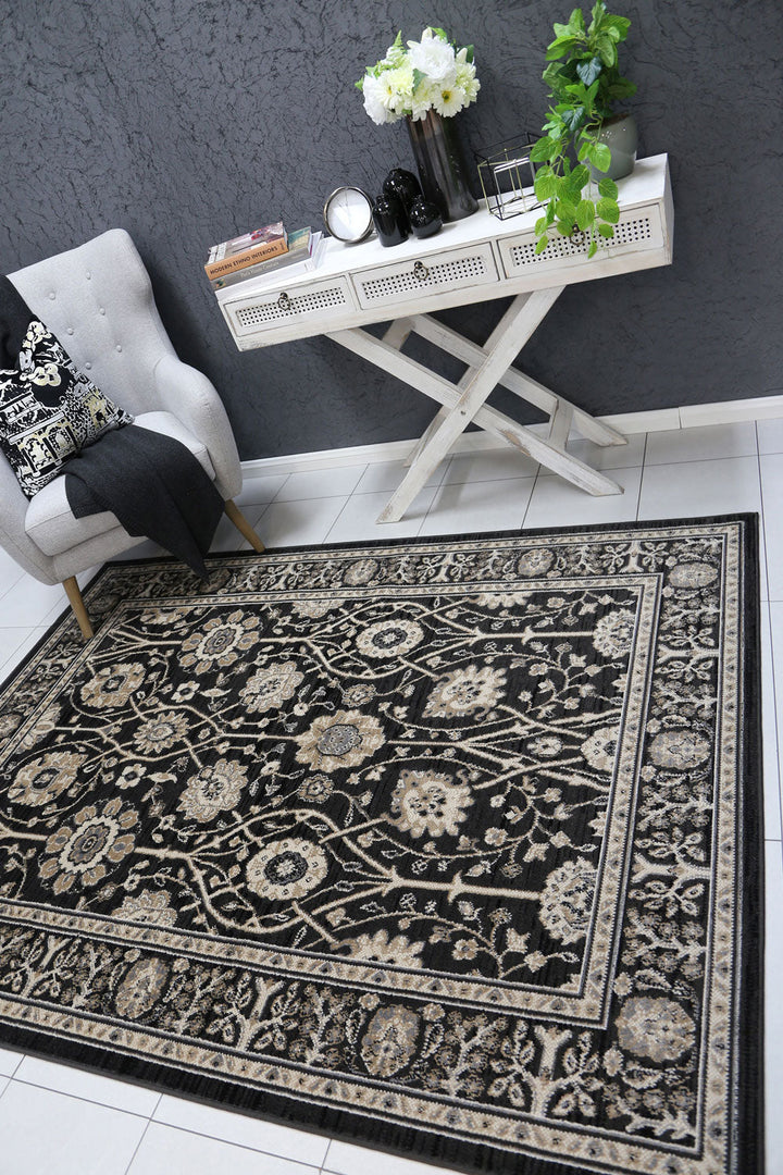 Arya Ziegler Black Grey Rug