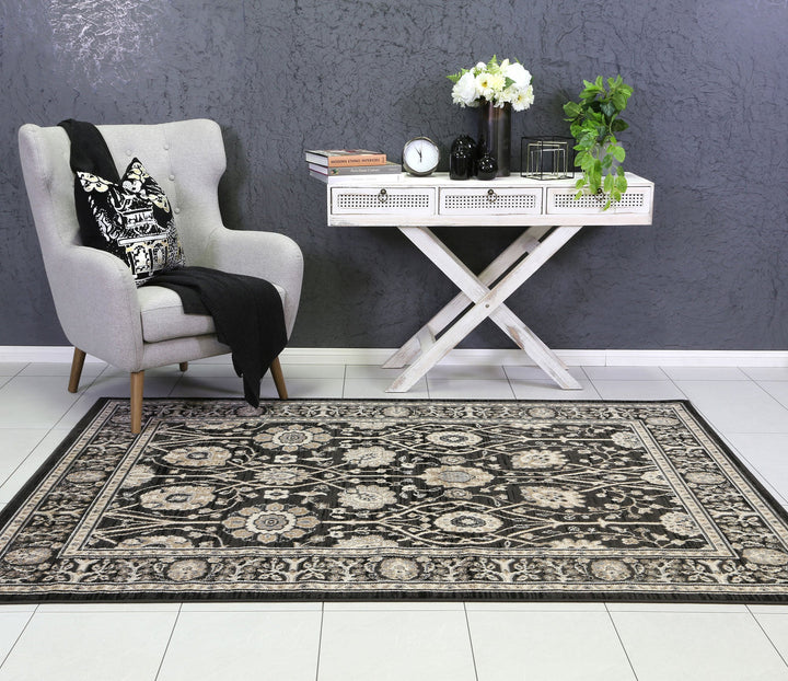 Arya Ziegler Black Grey Rug