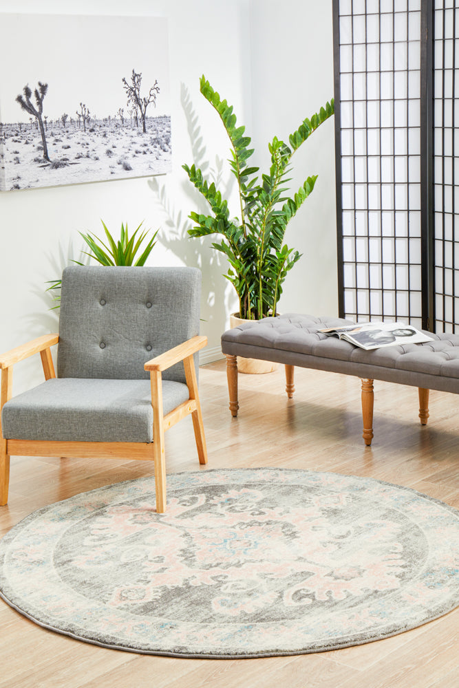 Leoforos 701 Grey Round Rug