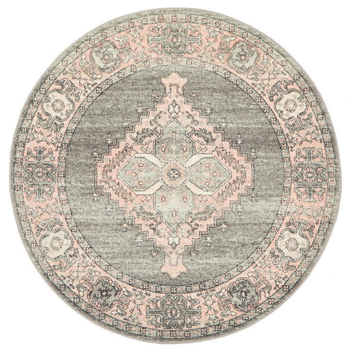 Leoforos 703 Grey Round Rug