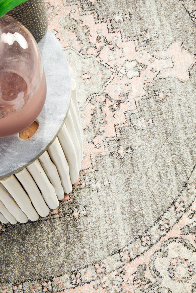 Leoforos 703 Grey Round Rug