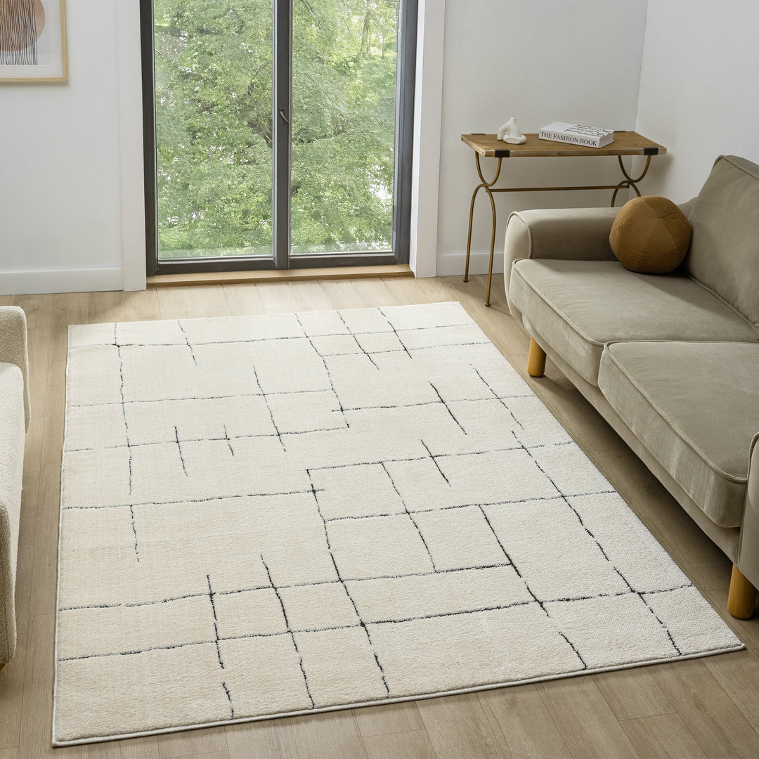 Cream black rug, trends rugs