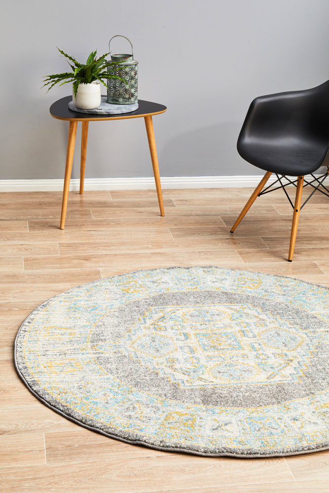 Epoch 944 Grey Round Rug