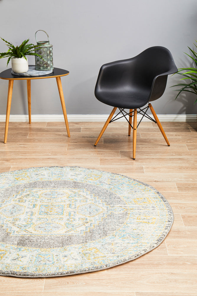 Epoch 944 Grey Round Rug