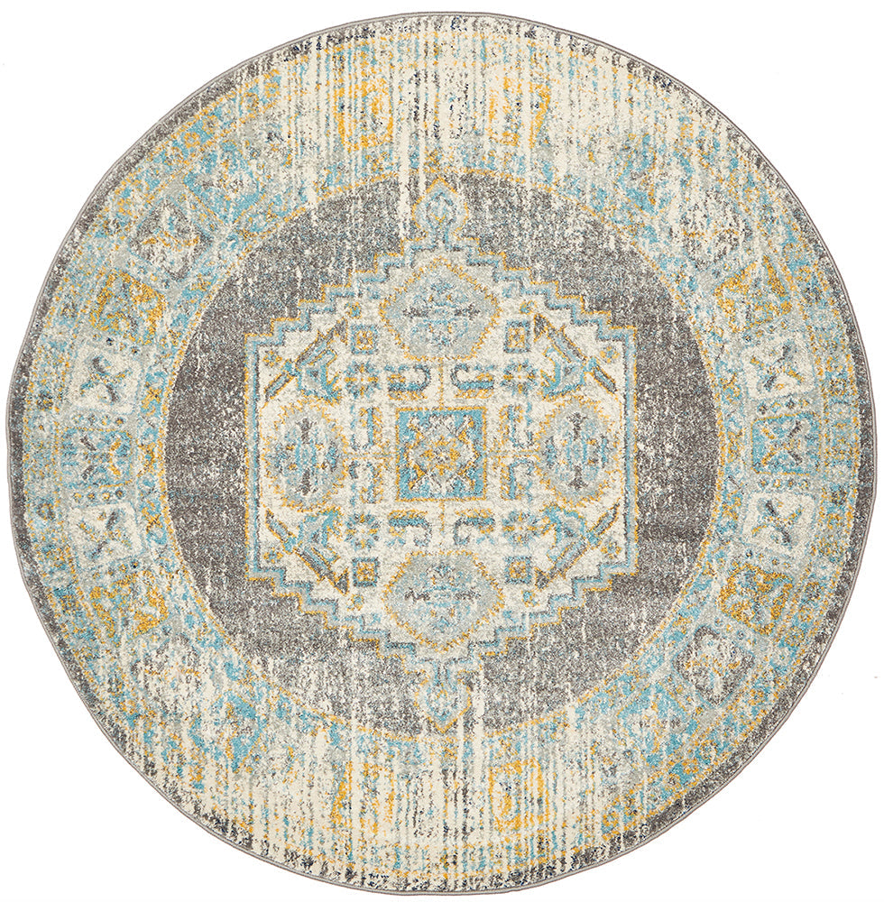 Epoch 944 Grey Round Rug