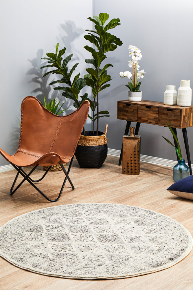 Epoch 999 Grey Round Rug