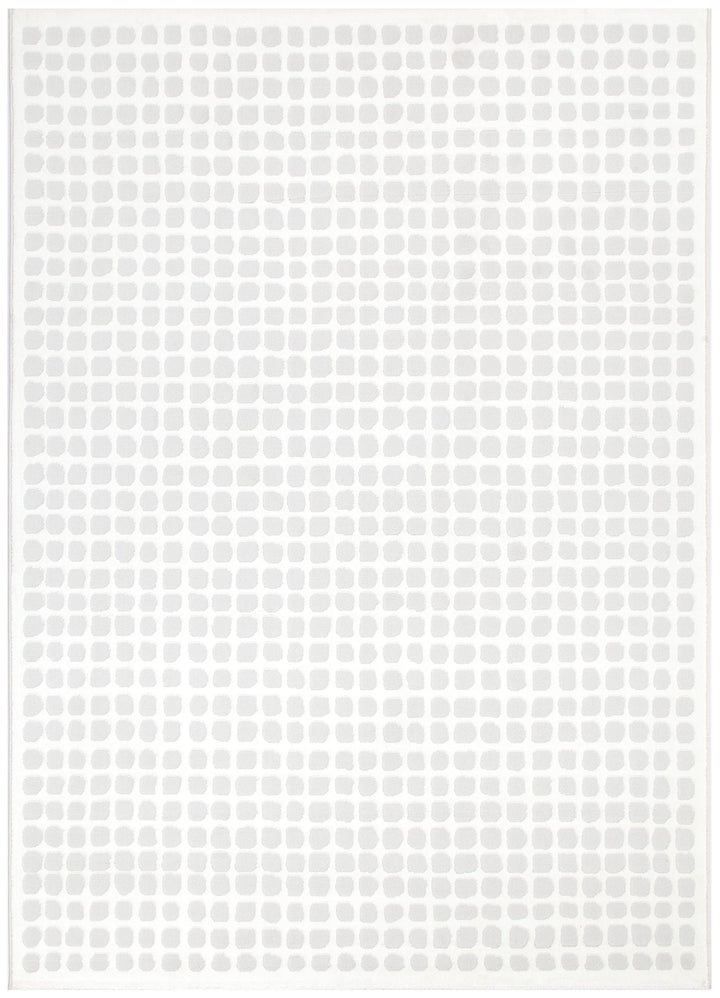Jade Geometric Shapes Cream Grey Rug - JADE005