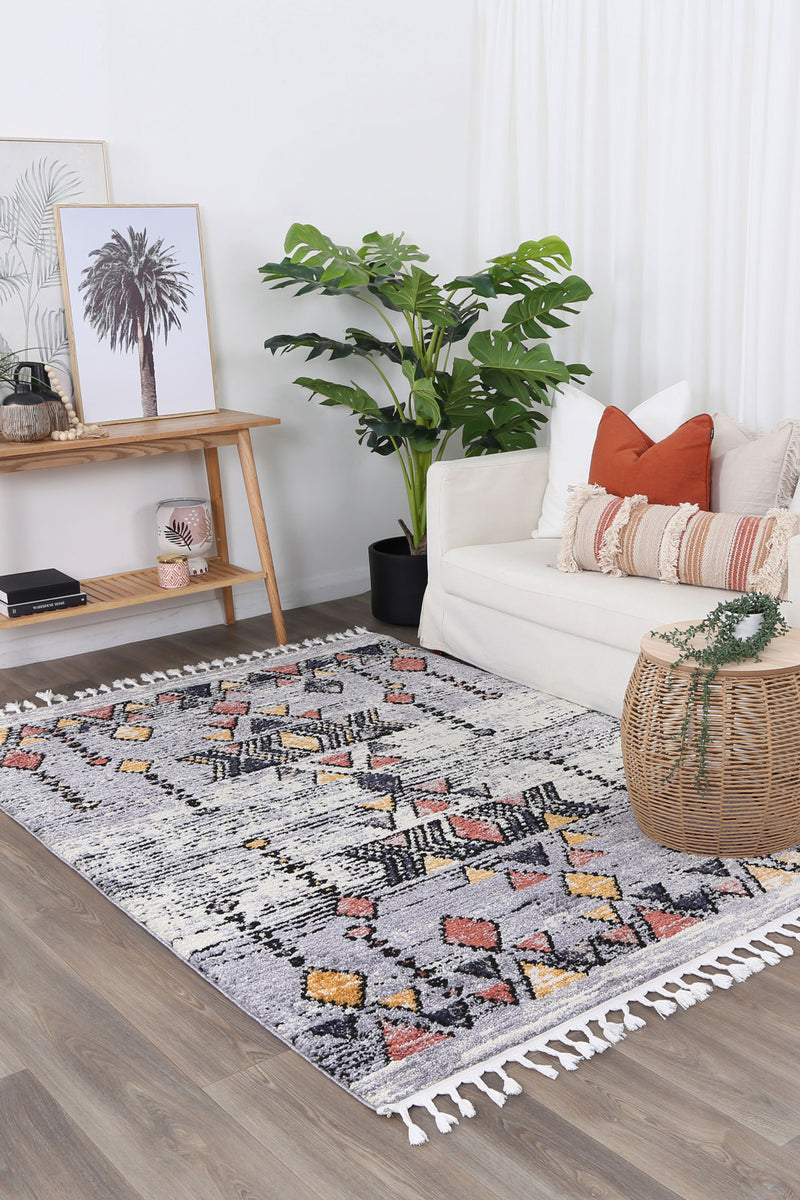 Boho Moroccan Cross Multi Rug