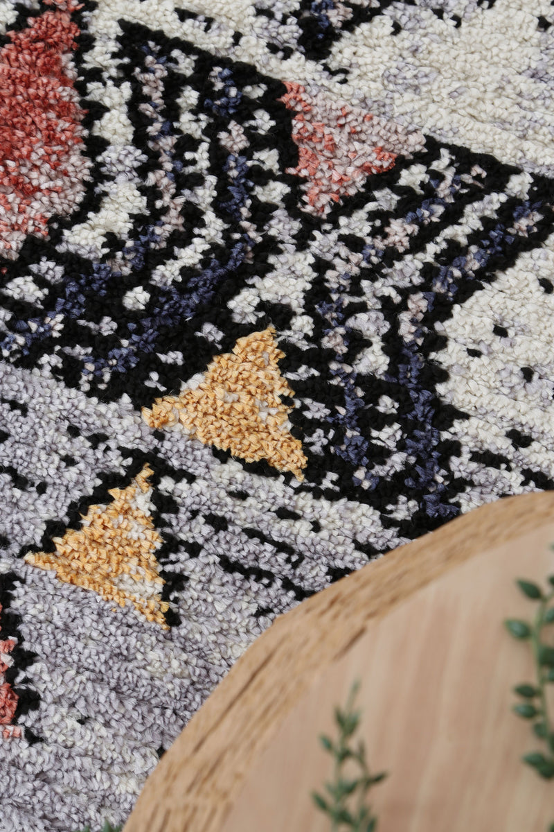 Boho Moroccan Cross Multi Rug