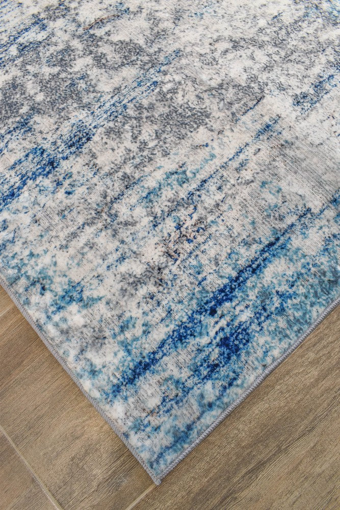 Luna Ocean Blue Washable Rug