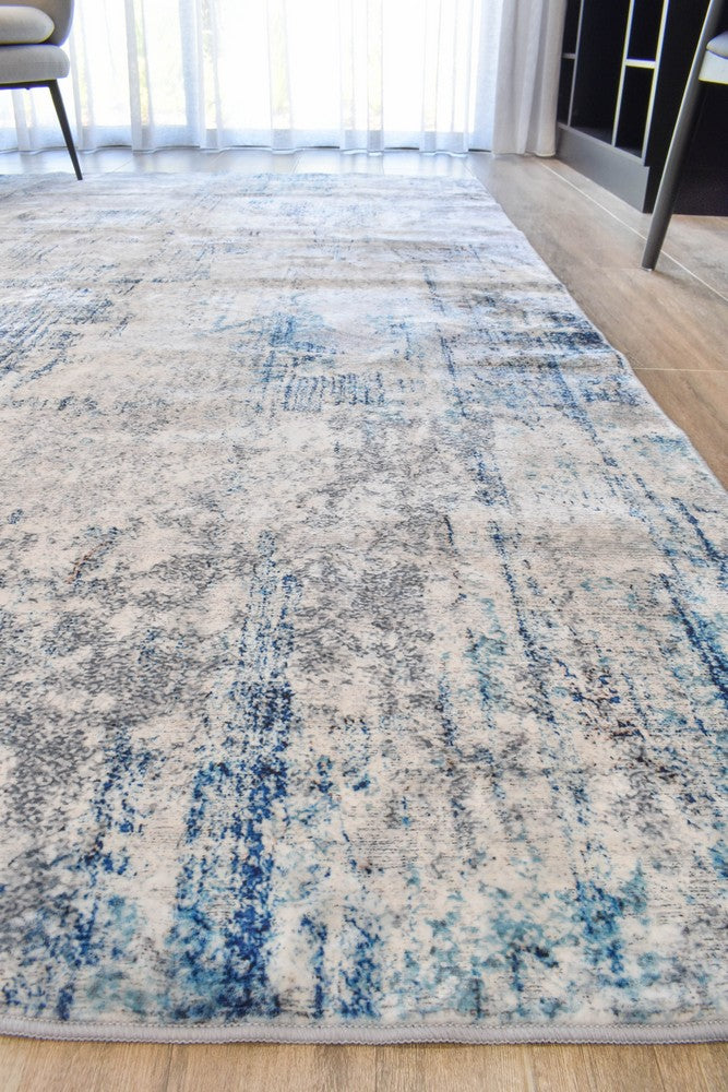 Luna Ocean Blue Washable Rug