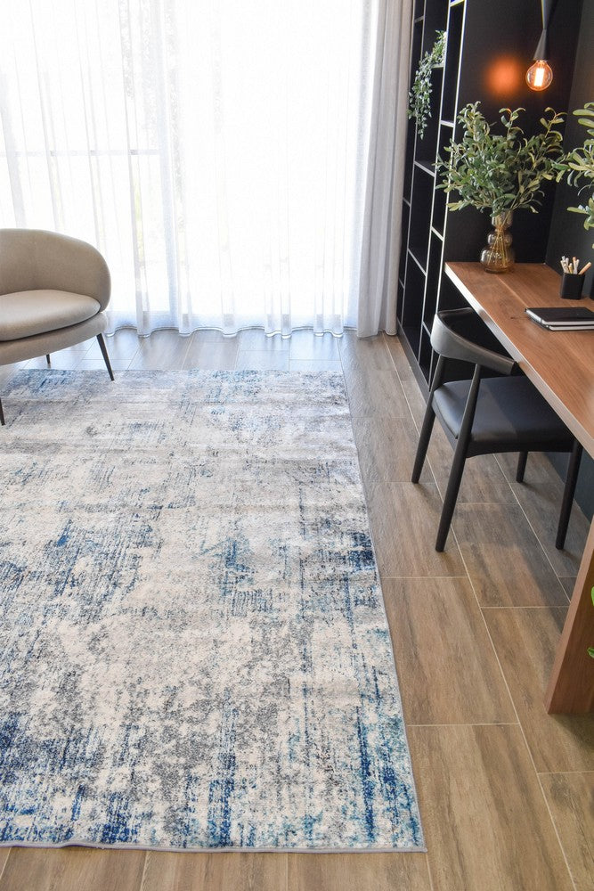 Luna Ocean Blue Washable Rug