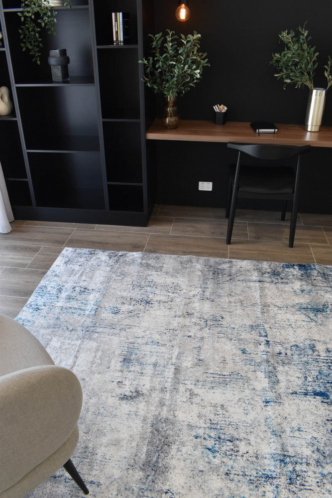 Luna Ocean Blue Washable Rug