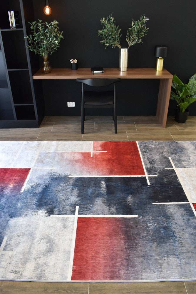 Luna Red Ash Washable Rug