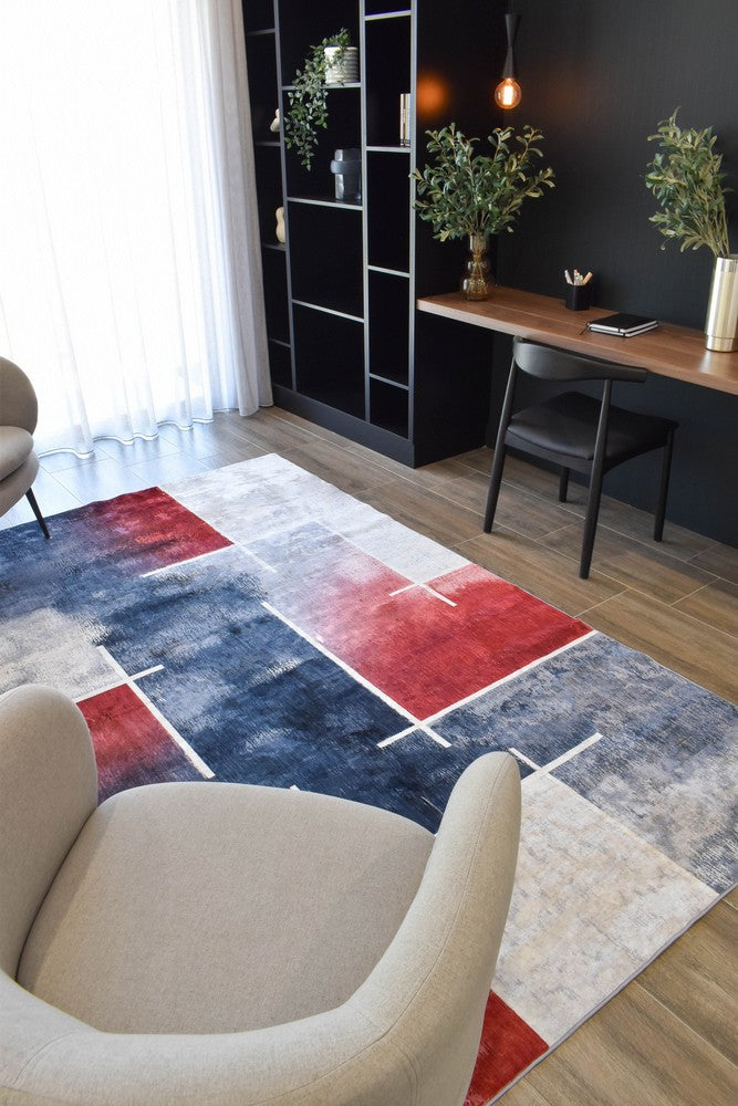 Luna Red Ash Washable Rug
