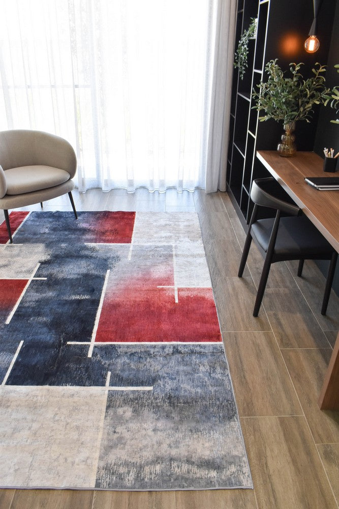 Luna Red Ash Washable Rug