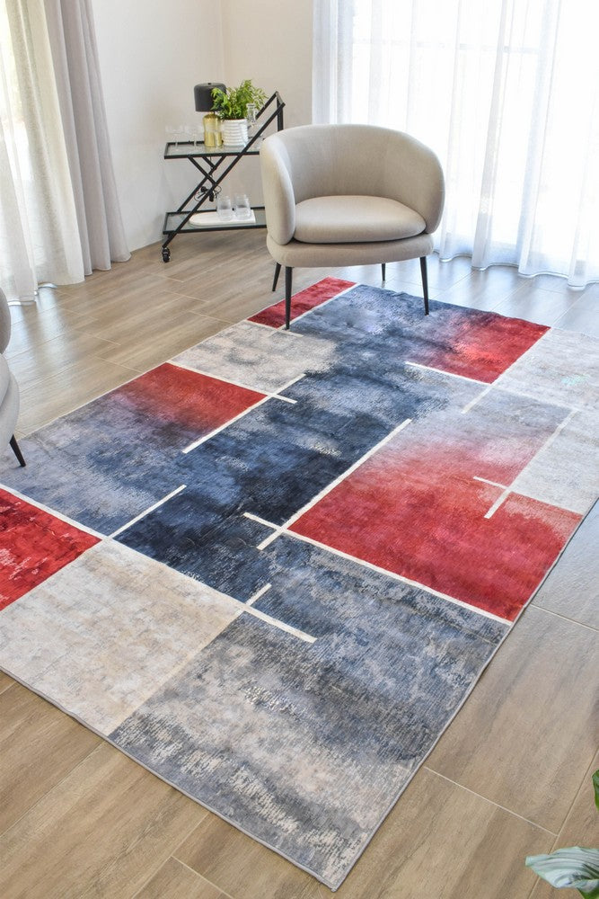 Luna Red Ash Washable Rug