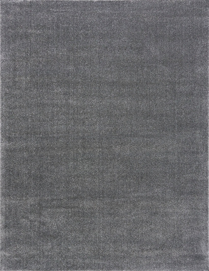 Dark grey rug shown in full rectangular view on a white background.