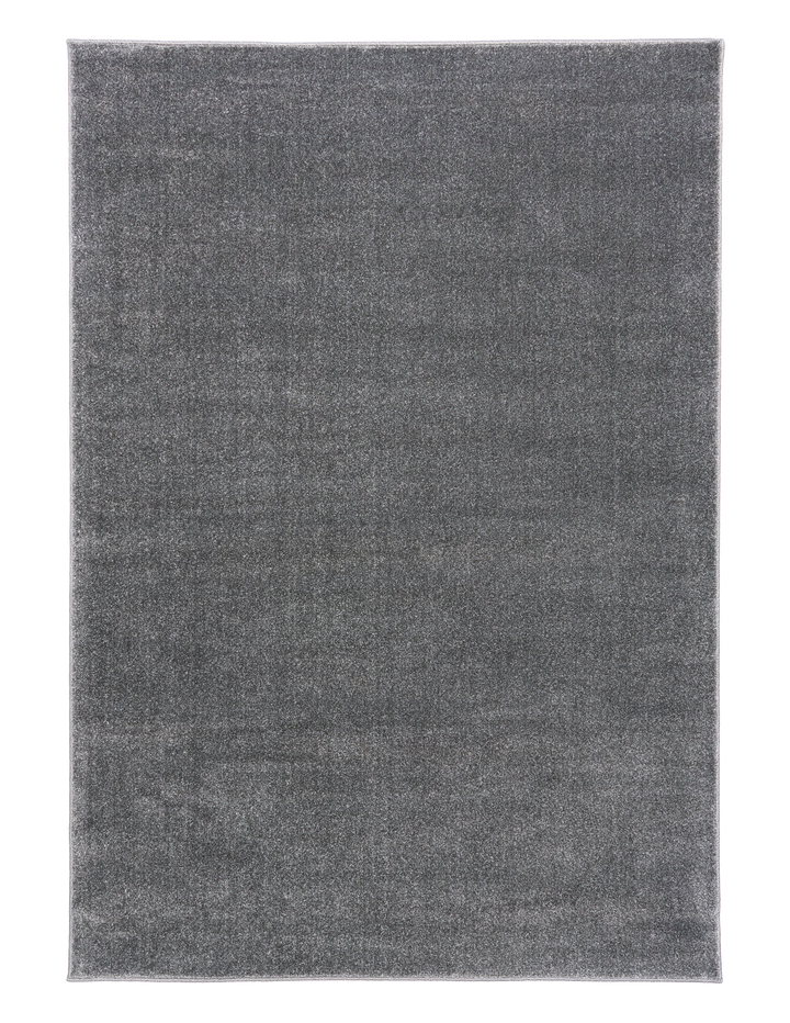Dark grey rug shown against a black background.