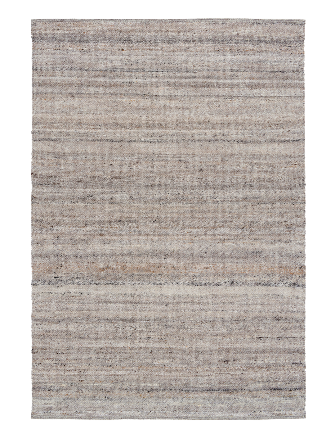 Rectangular dark grey woven rug with subtle texture and color variations.
