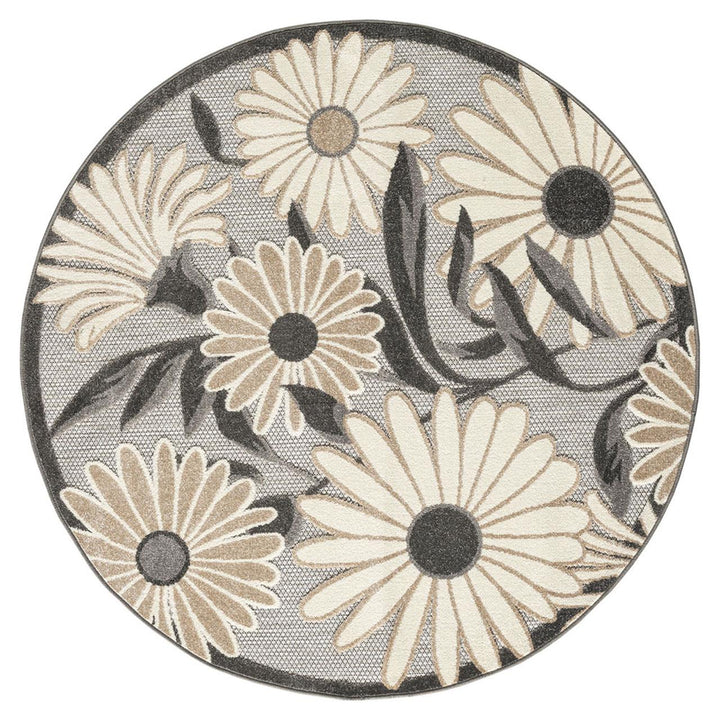 Idyll 537 Silver Round Outdoor Rug