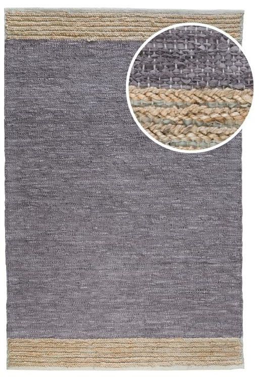 Republic Light Coffee Leather and Jute Rug