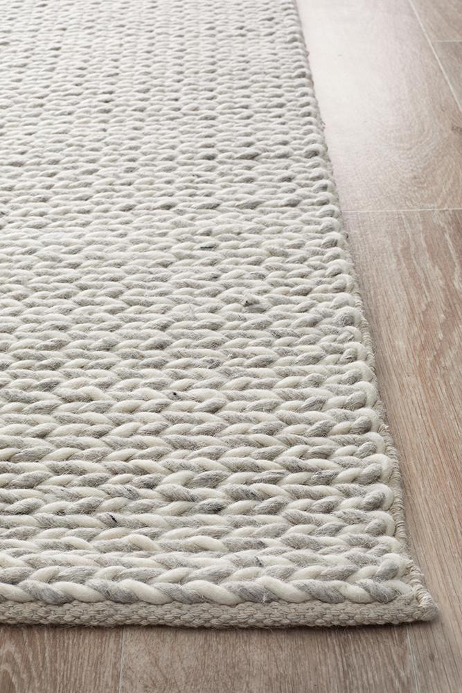 Studio Helena Woven Wool Rug Grey White