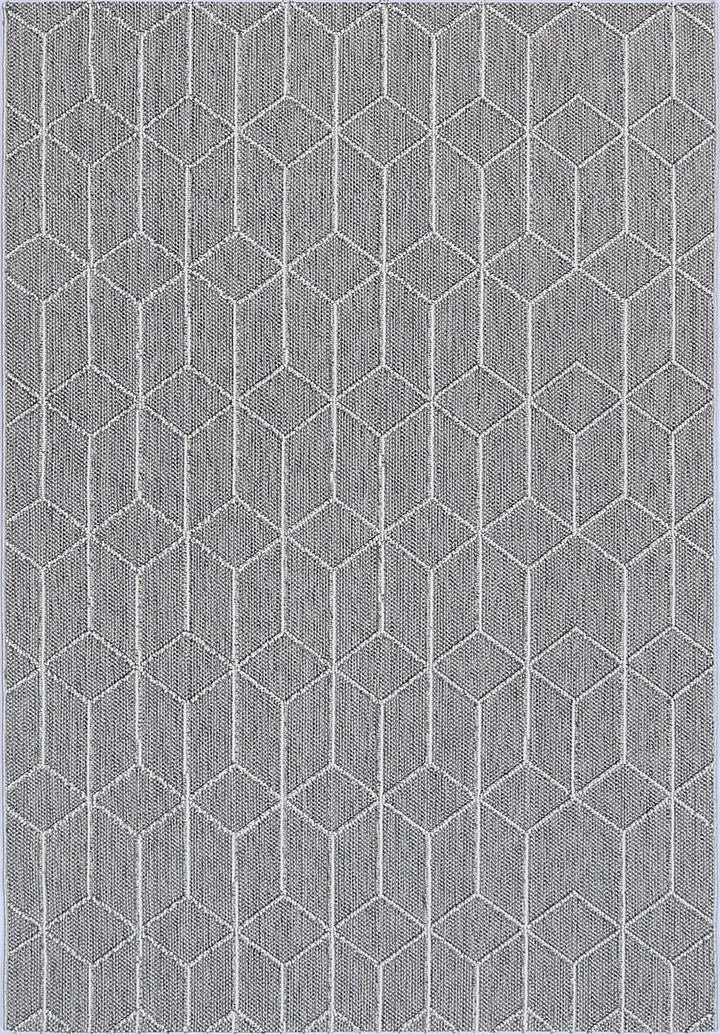 Villa Sikua Grey Geometric Flatweave Rug