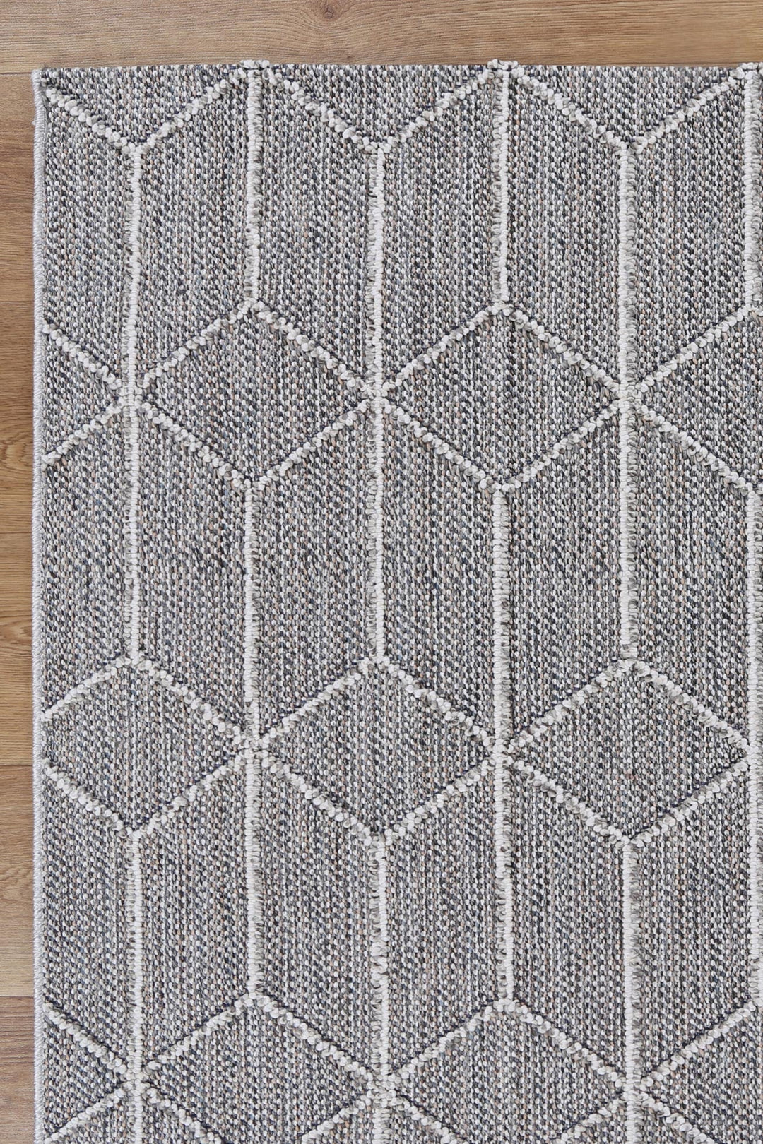 Villa Sikua Grey Geometric Flatweave Rug