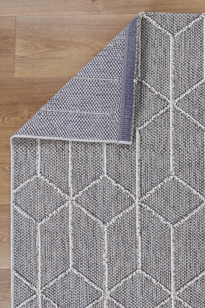 Villa Sikua Grey Geometric Flatweave Rug