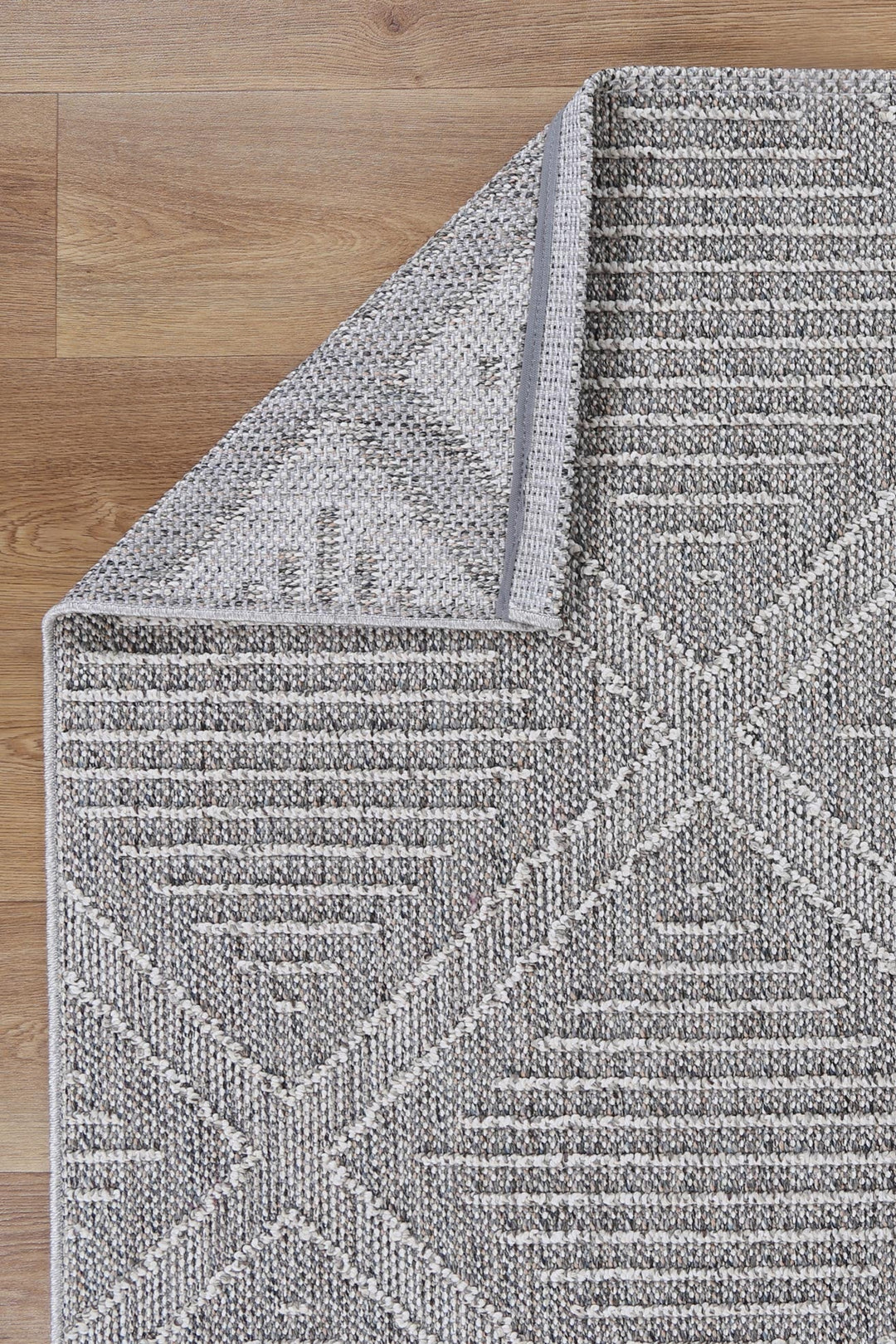 Villa Vouza Grey Geometric Flatweave Rug