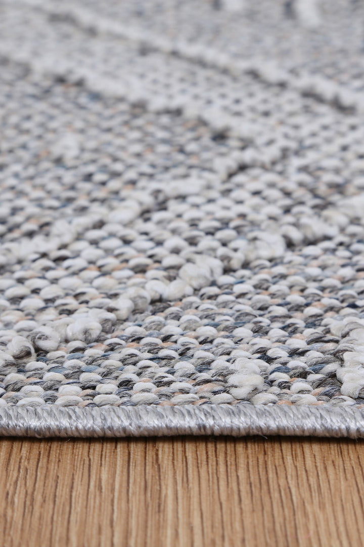 Villa Vouza Grey Geometric Flatweave Rug