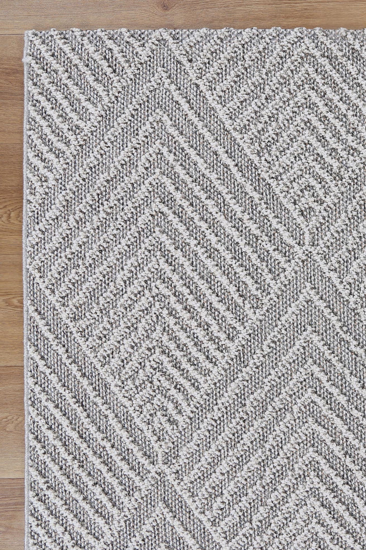 Villa Kini Grey Geometric Flatweave Rug