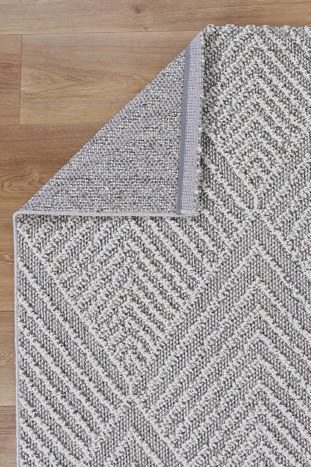 Villa Kini Grey Geometric Flatweave Rug