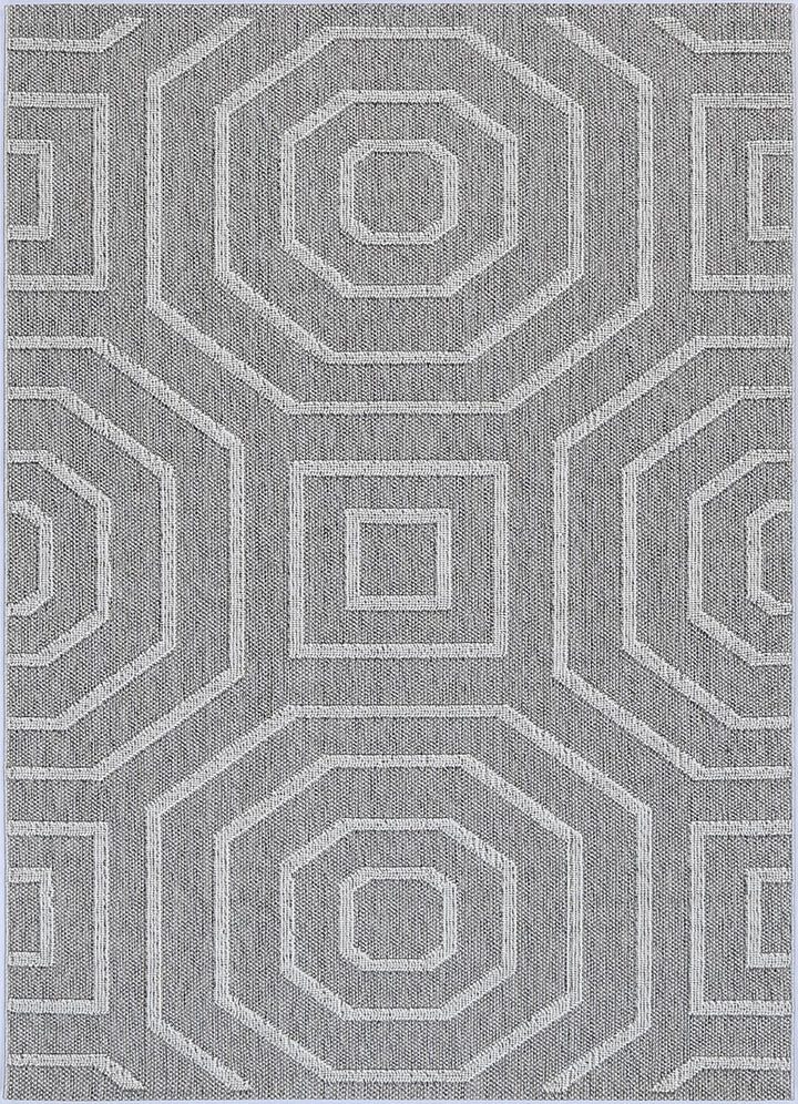Villa Devesi Grey Geometric Flatweave Rug