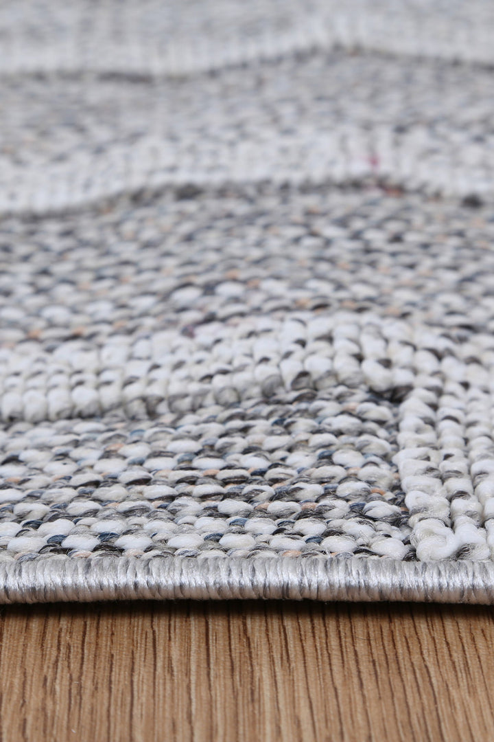 Villa Devesi Grey Geometric Flatweave Rug