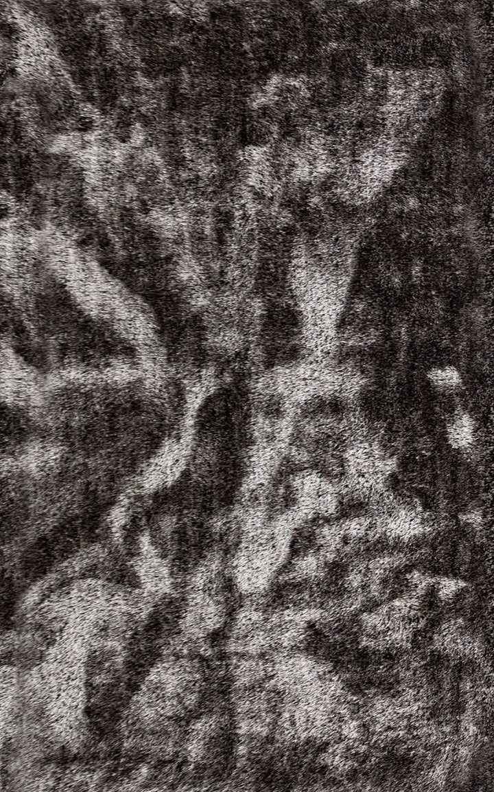 Lucas Brown Black Grey Black Shaggy Rug