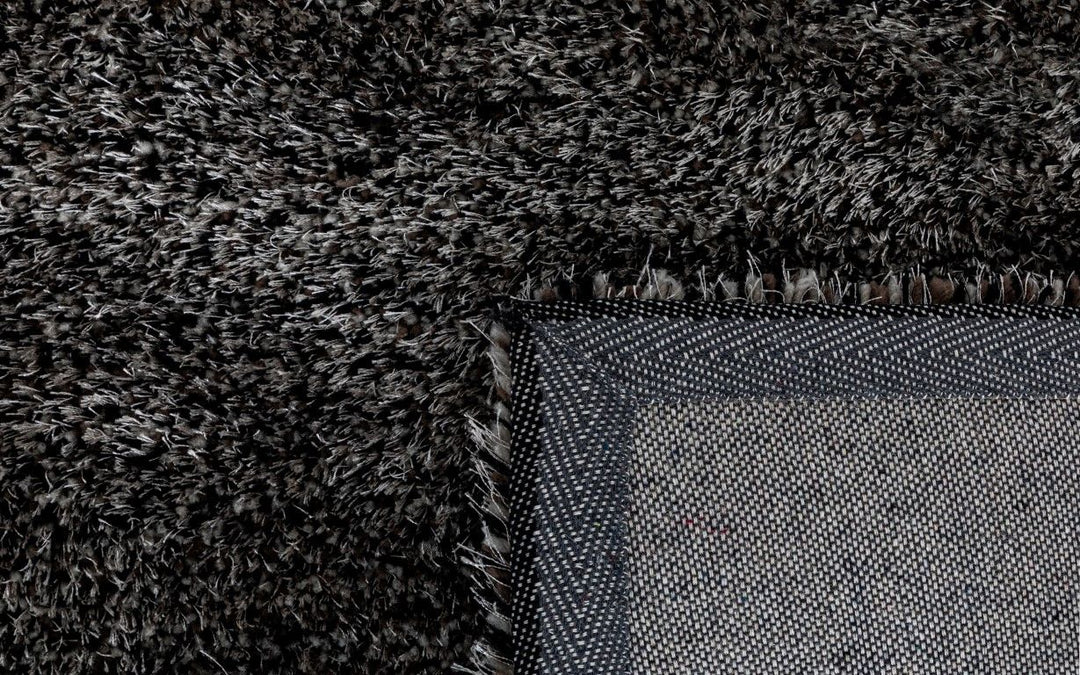 Lucas Brown Black Grey Black Shaggy Rug