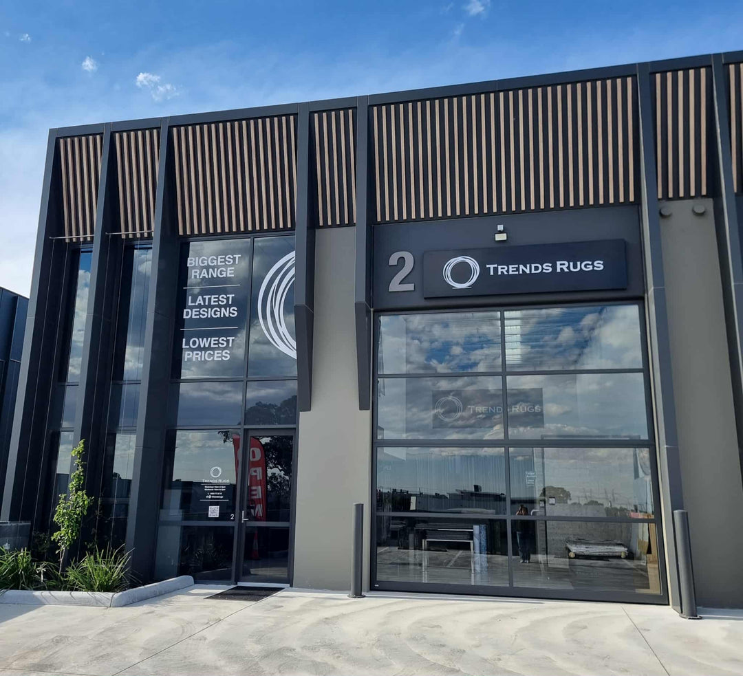 Newly opened Trends Rugs South Morang showroom – Melbourne’s destination for modern, wool, and natural rugs.
